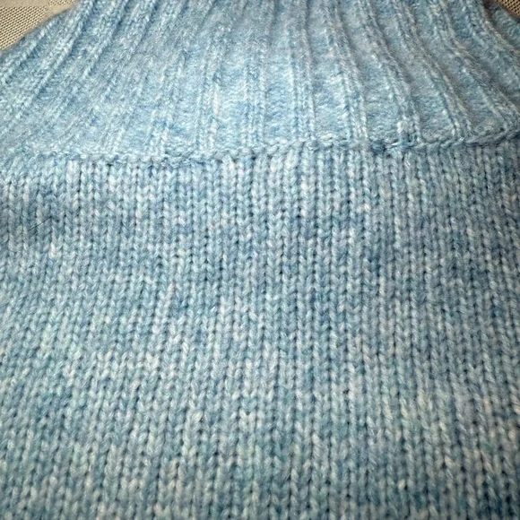 White House Black Market Light Blue Cable Knit Turtleneck Sweater - Picture 7 of 8